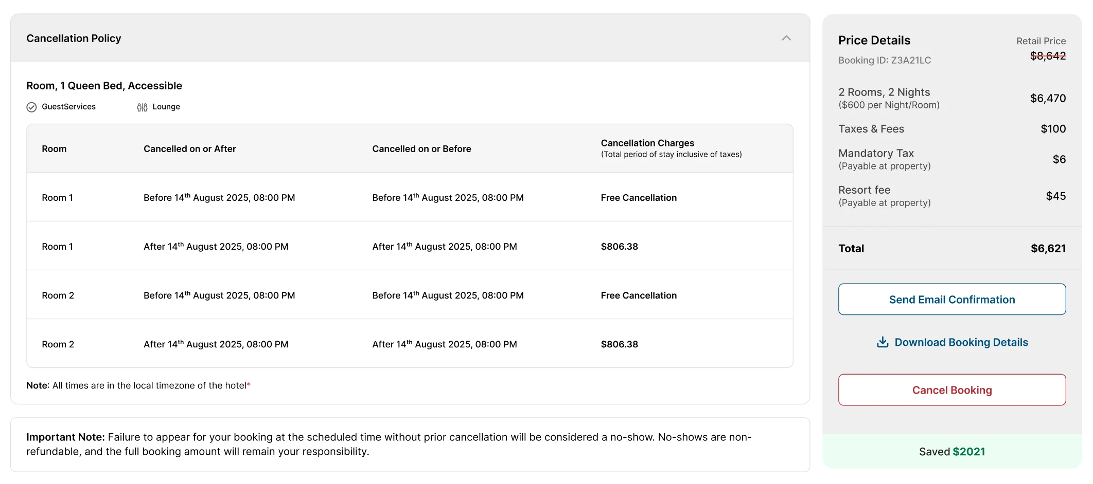 Confirm / modify / cancel