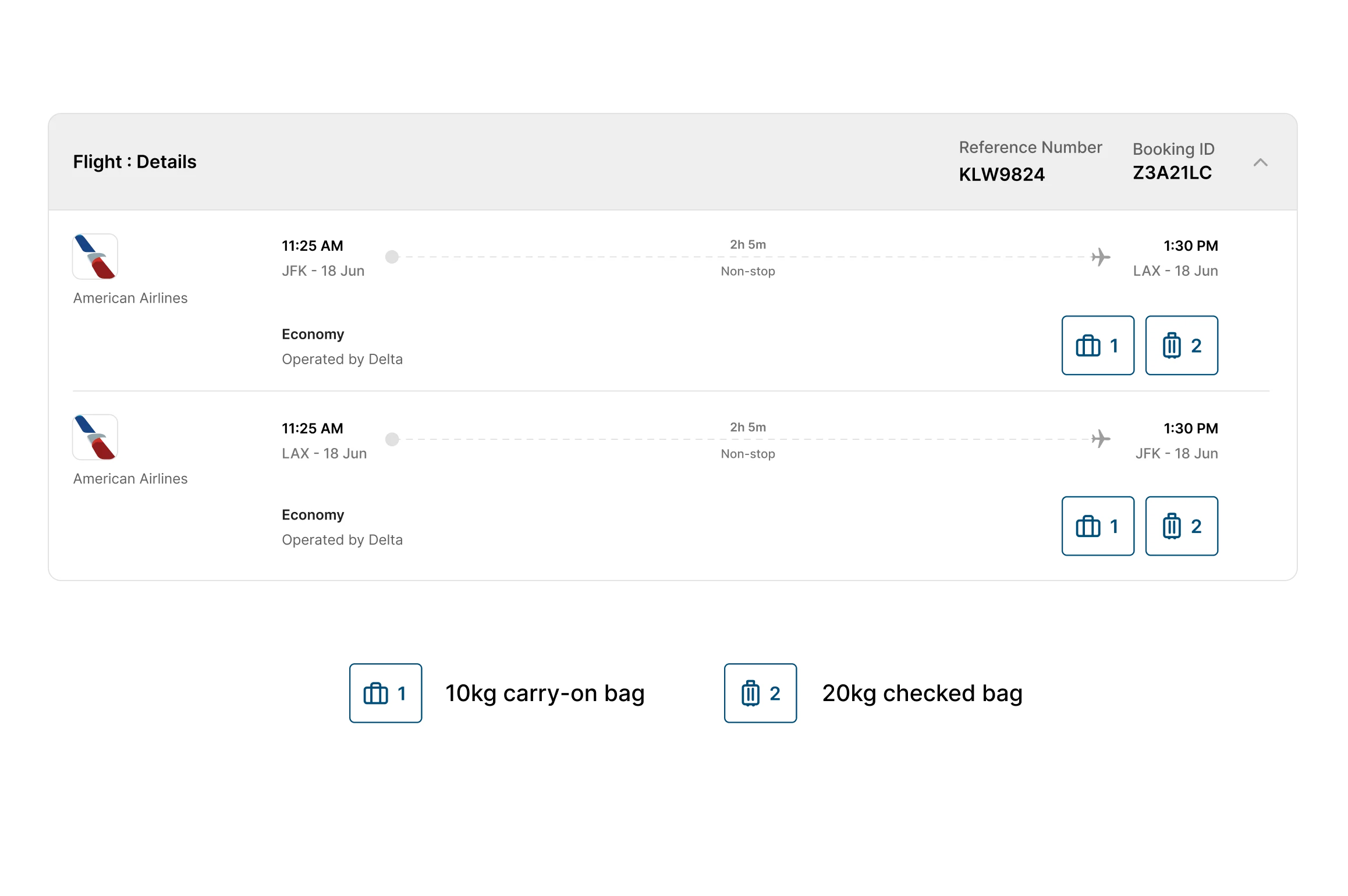Communicate baggage allowance
