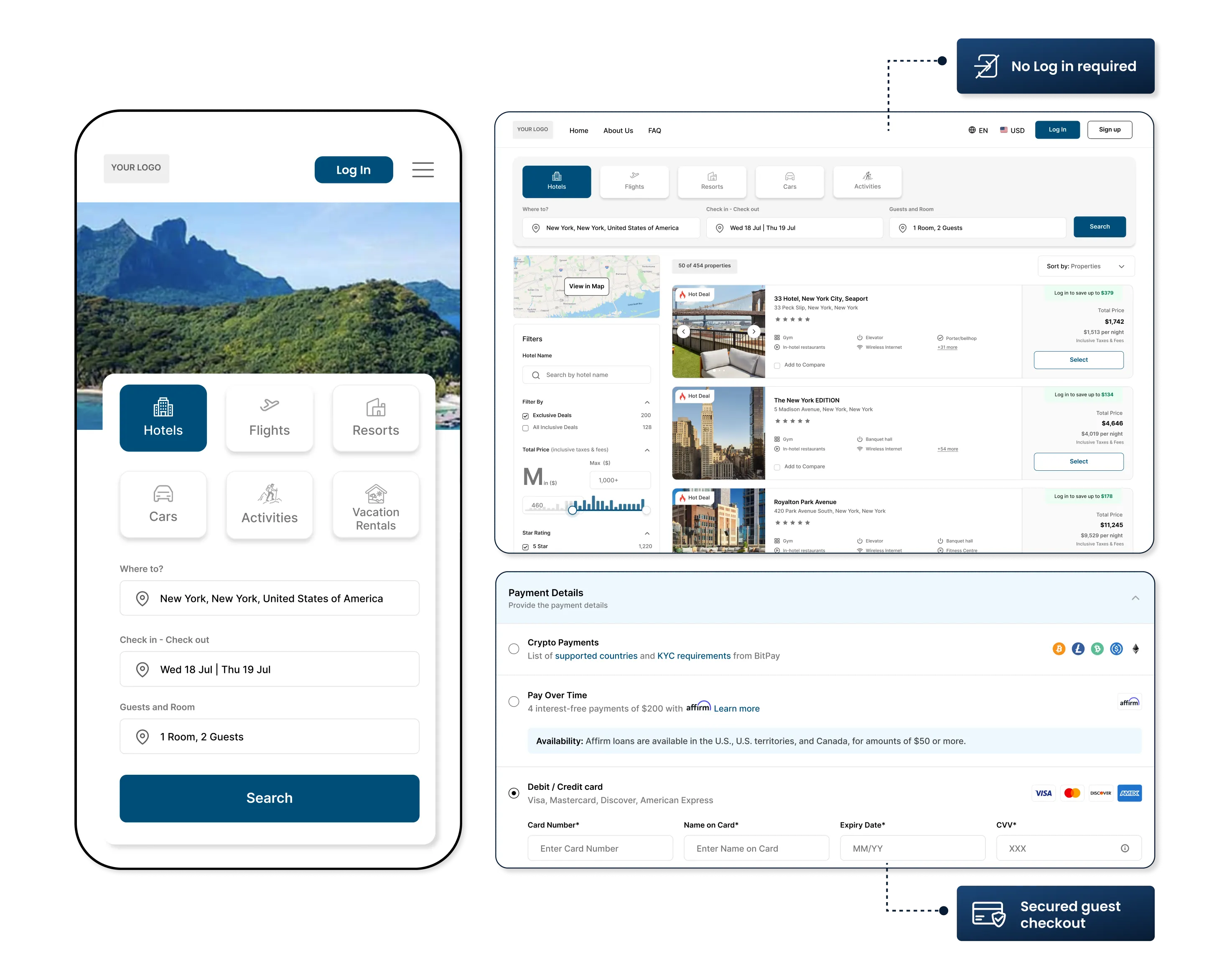 Vista previa de la experiencia de reserva de Xeni Go Direct