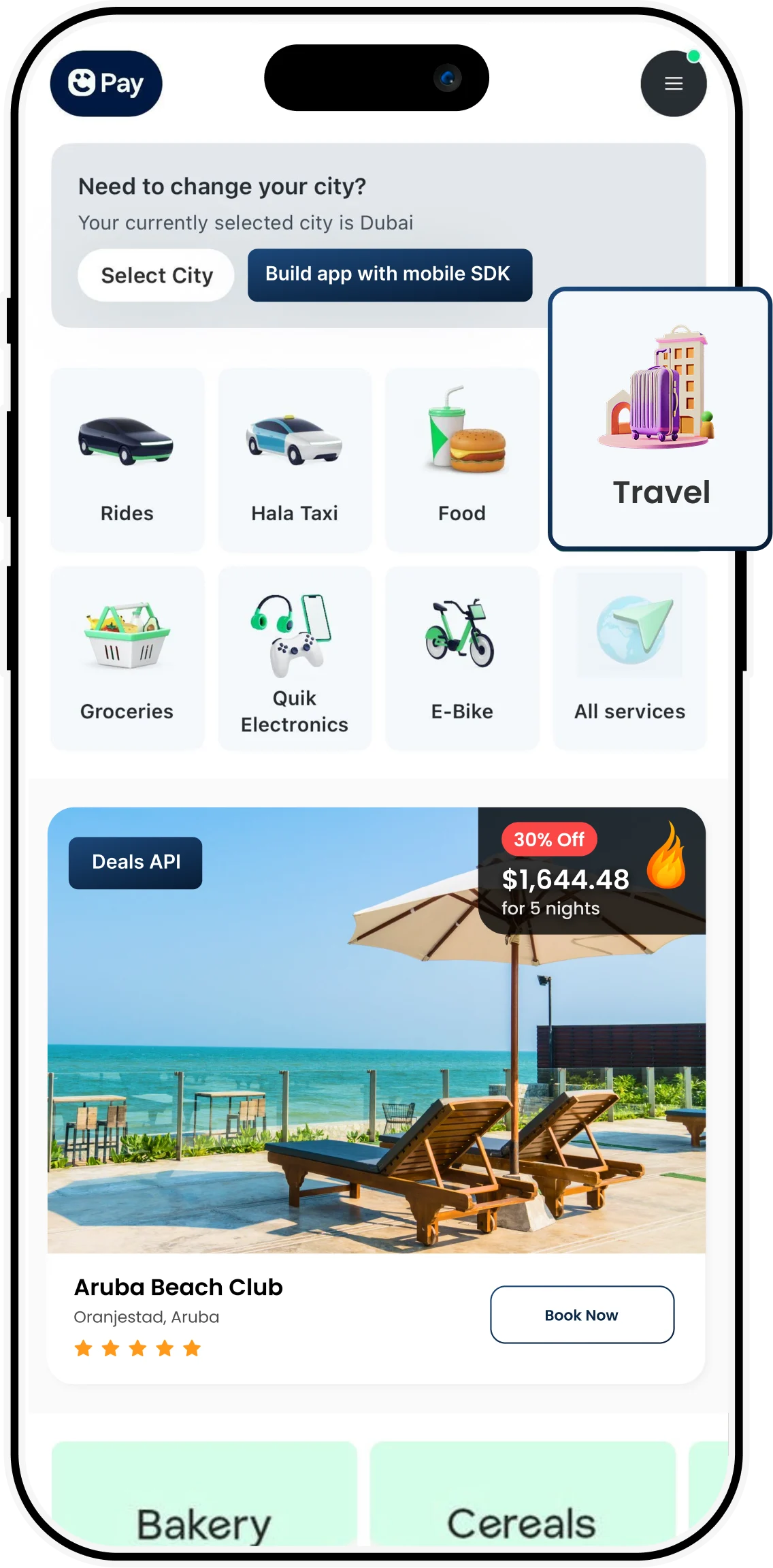 Xeni travel booking experience on mobile