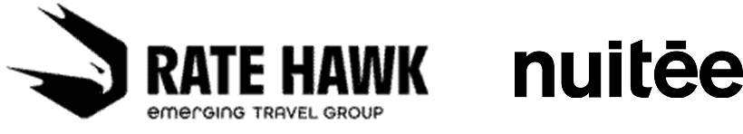 Ratehawk and Nuitee partner logos